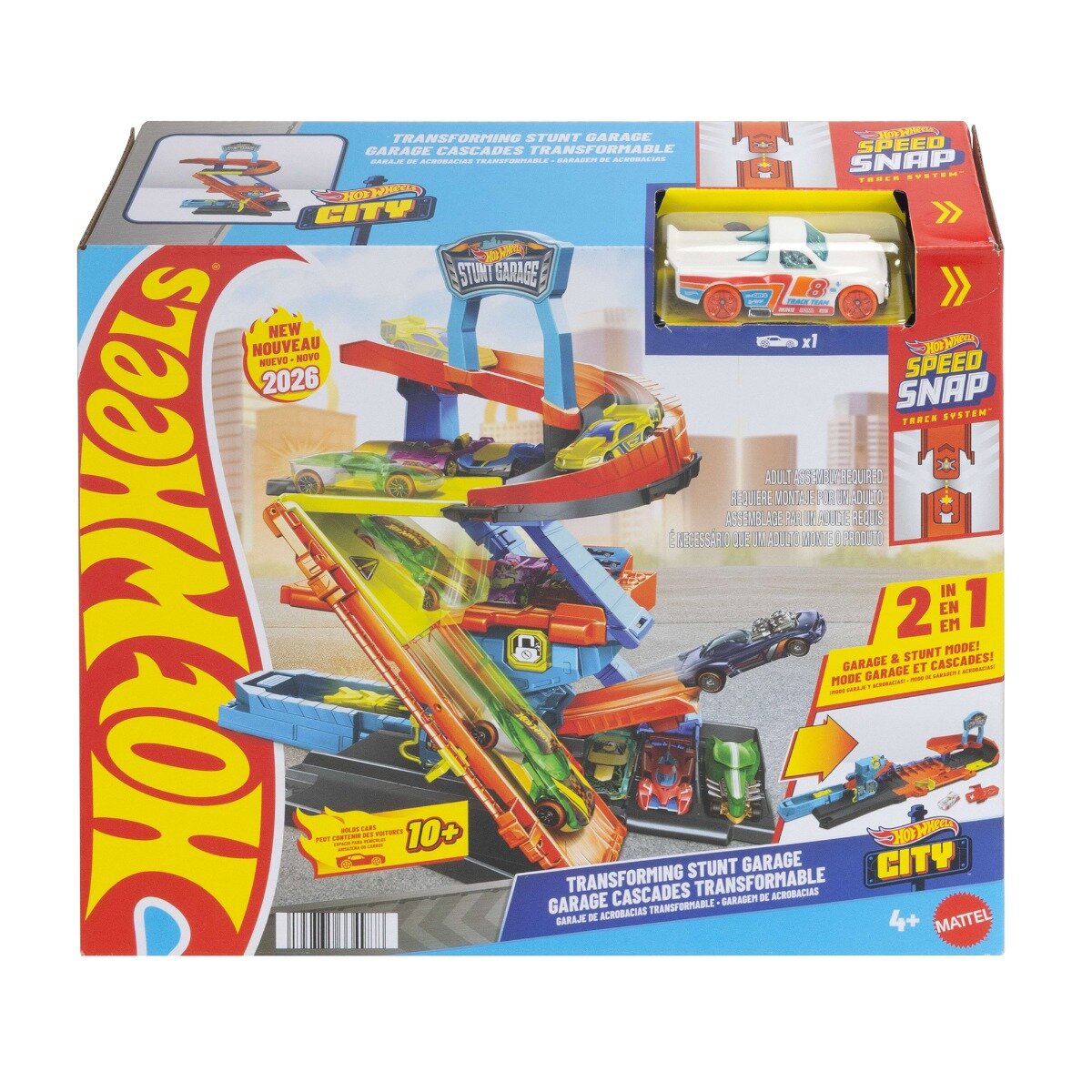 Hot Wheels Set de joaca 2in1 cu masinuta Transforming Stunt Garage JHL94