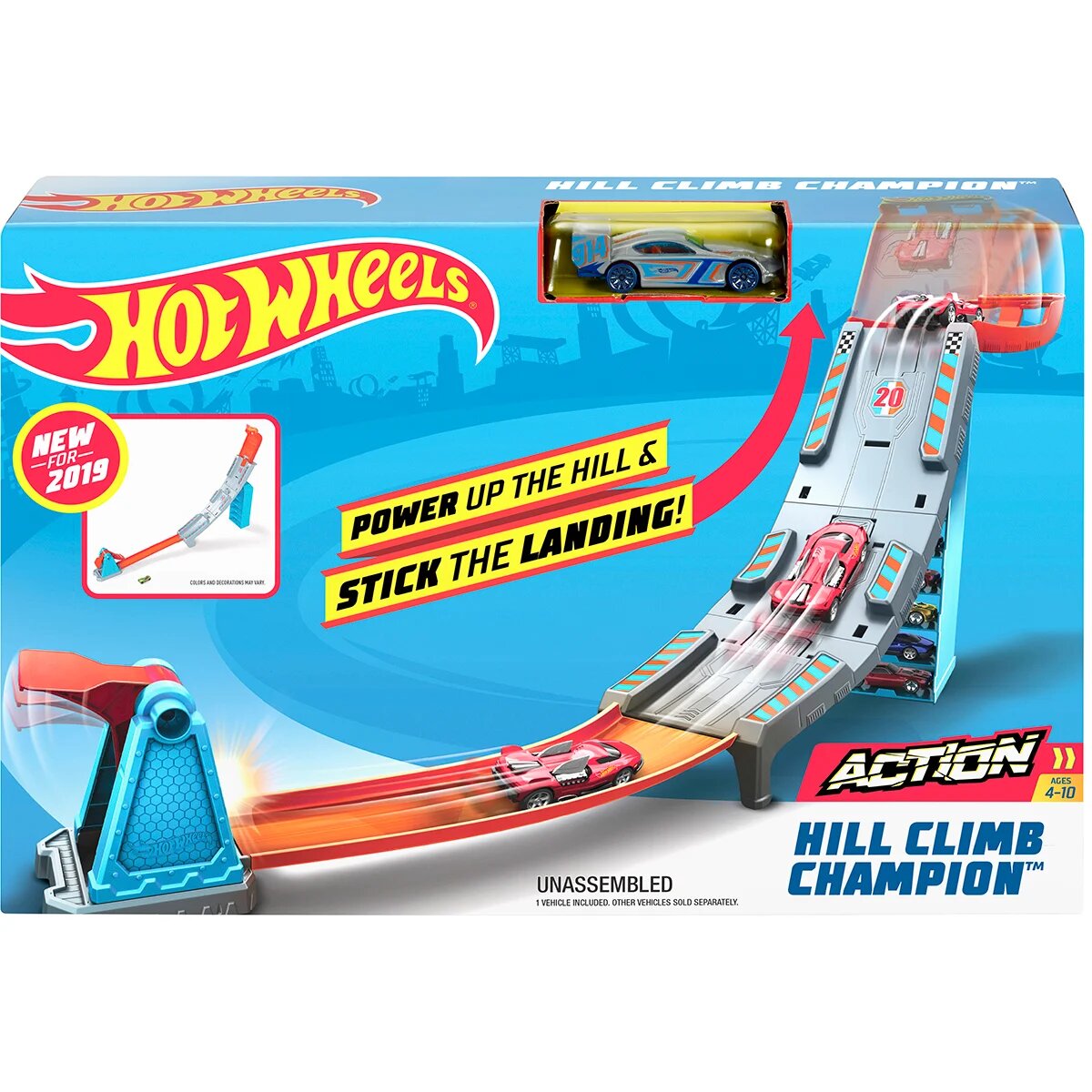 Hot Wheels Set de joaca Circuit cu obstacole Hill Climb Champion GBF83