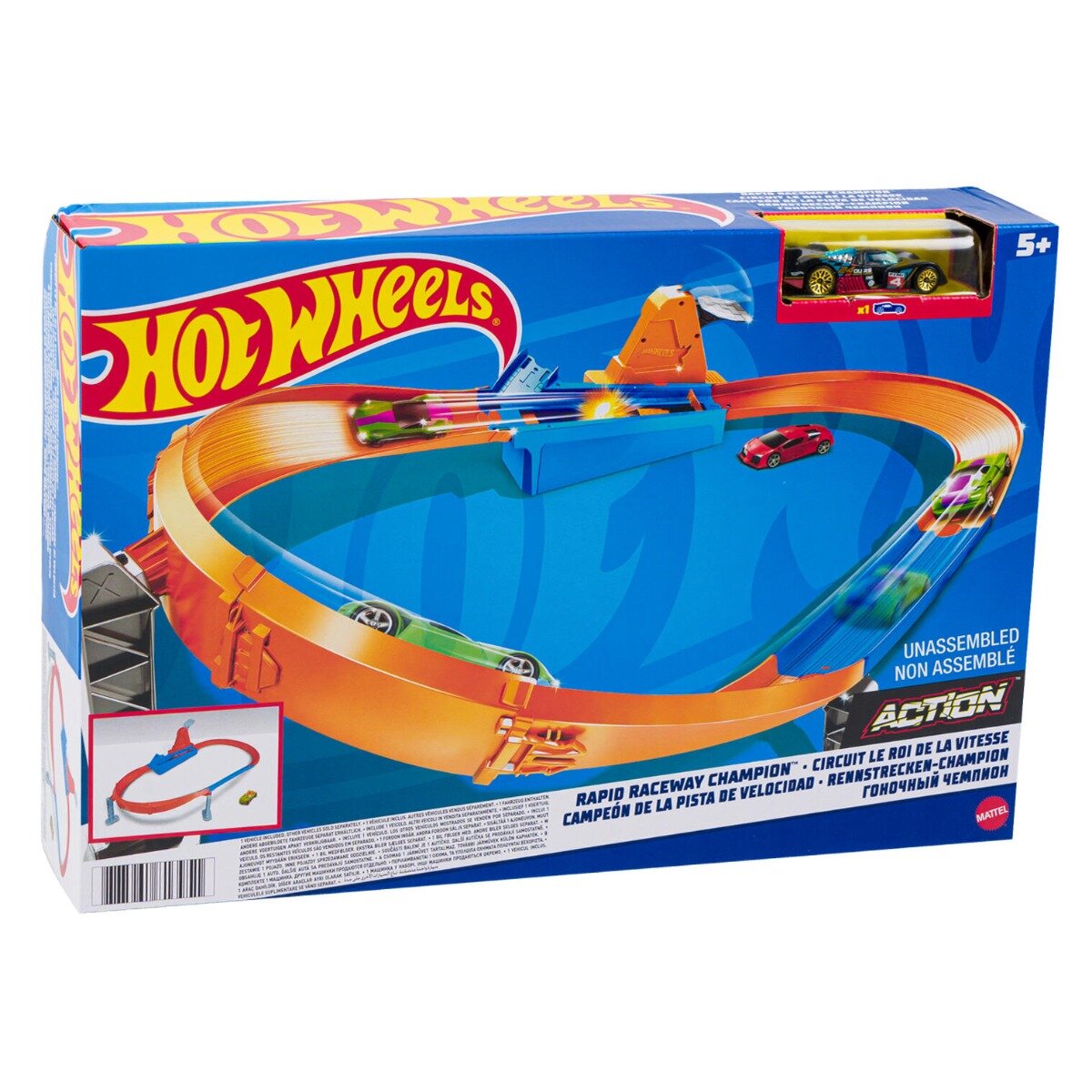 Hot Wheels Set de joaca Circuit cu obstacole Rapid Raceway Champion GJM75