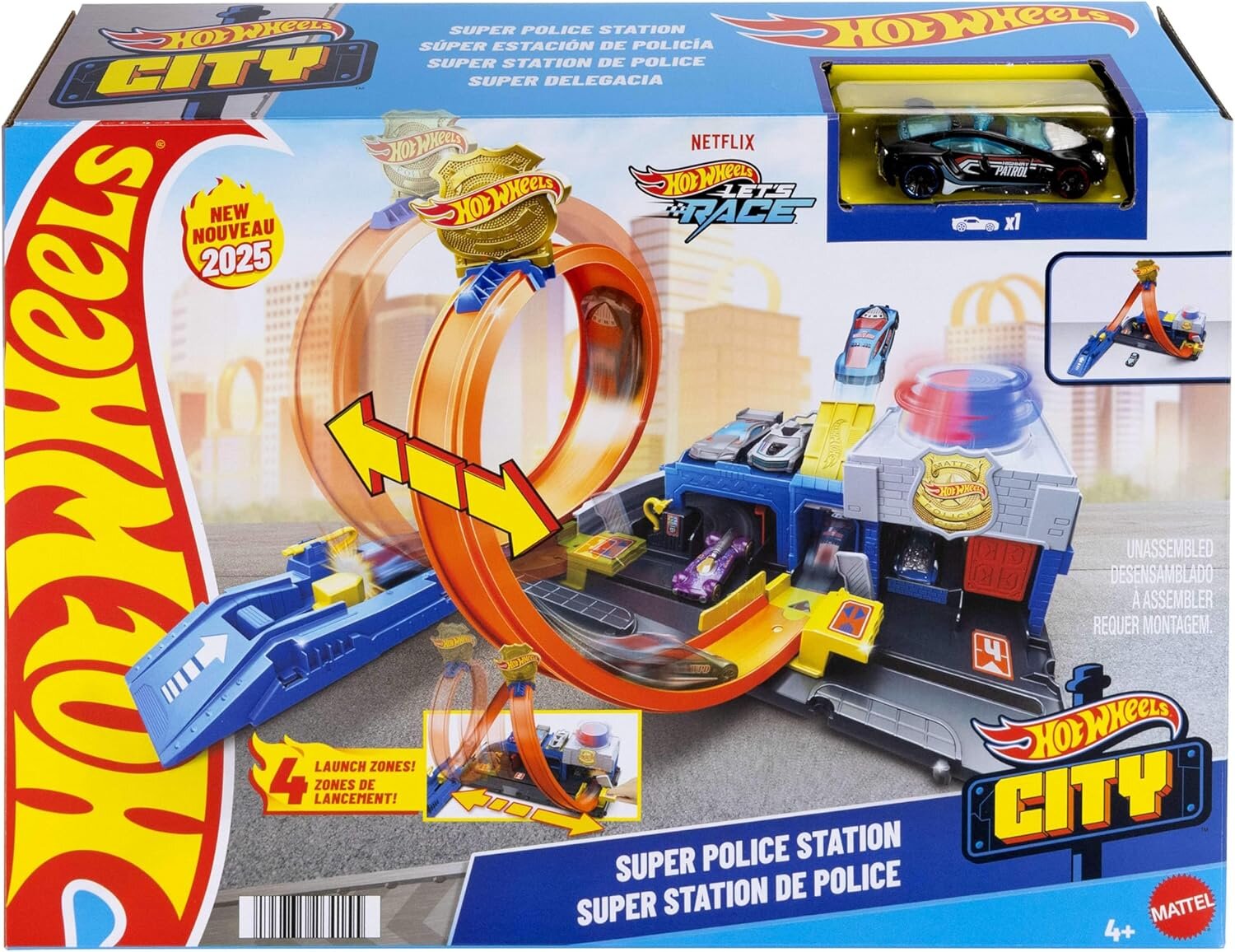 Hot Wheels Set de joaca cu masinuta City Super Police Station JBM71
