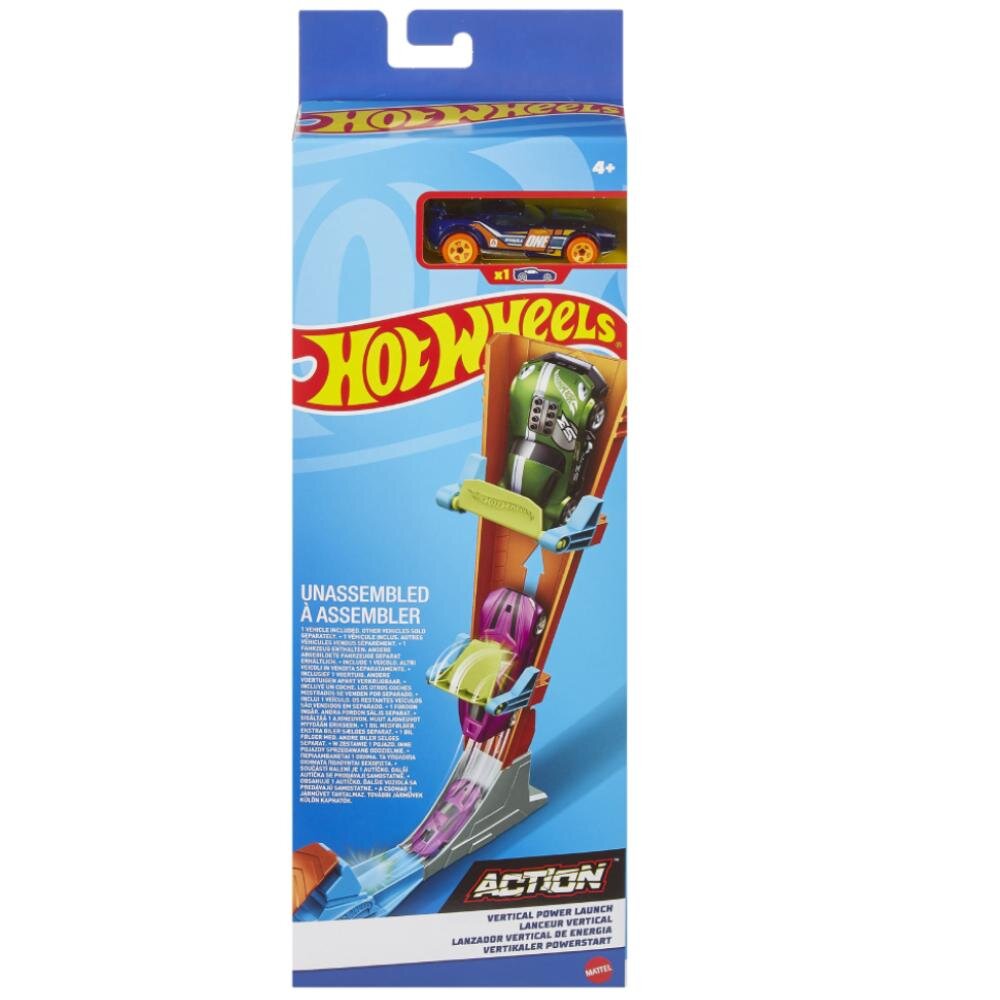 Hot Wheels Set de joaca cu masinuta de curse Vertical Power Launch HDR82