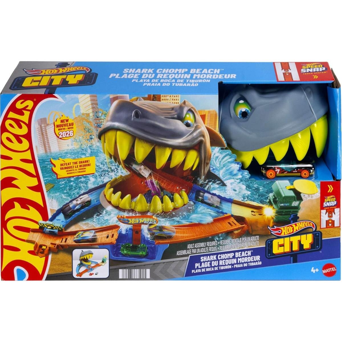 Hot Wheels Set de joaca cu masinuta Shark Chomp Beach 1:64 JHL96