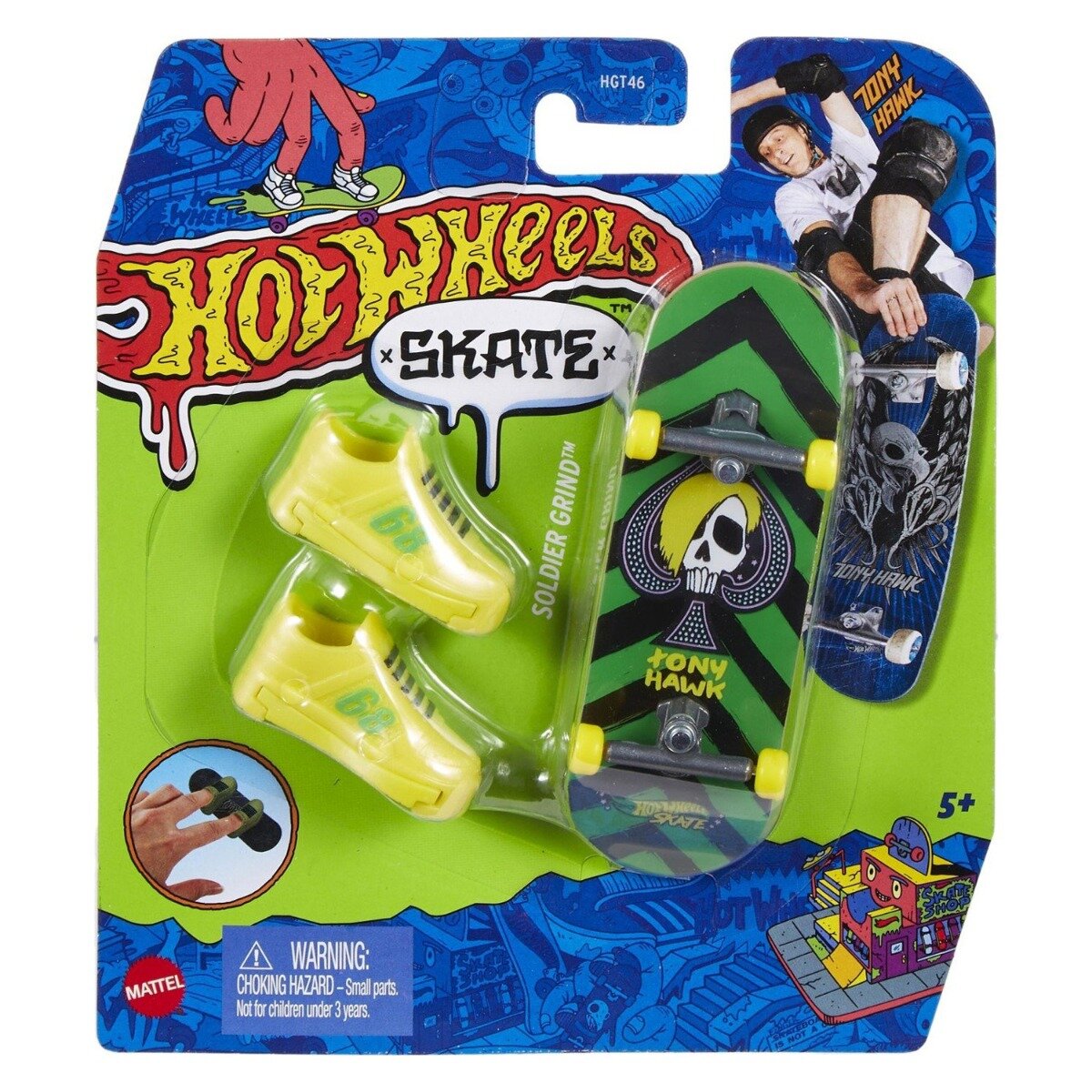 Hot Wheels Set mini placa skateboard cu pantofi HNG26