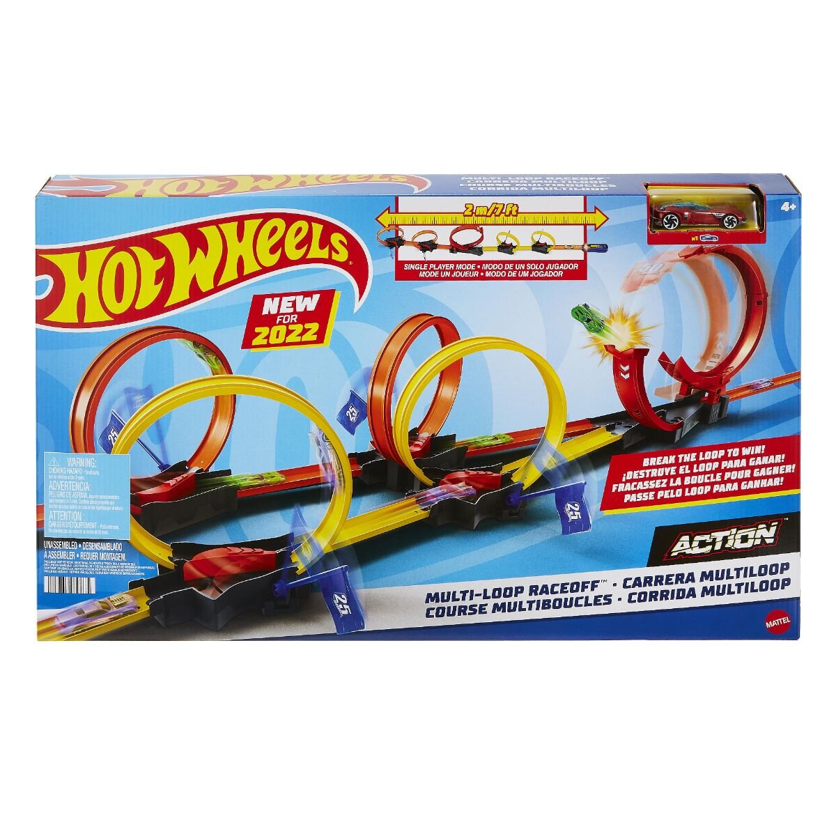Hot Wheels Set pista cu 3 bucle si masinuta