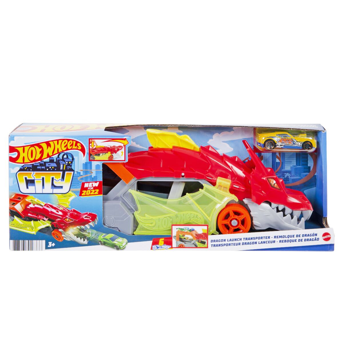 Hot Wheels Set Transportatorul Dragon cu masinuta City