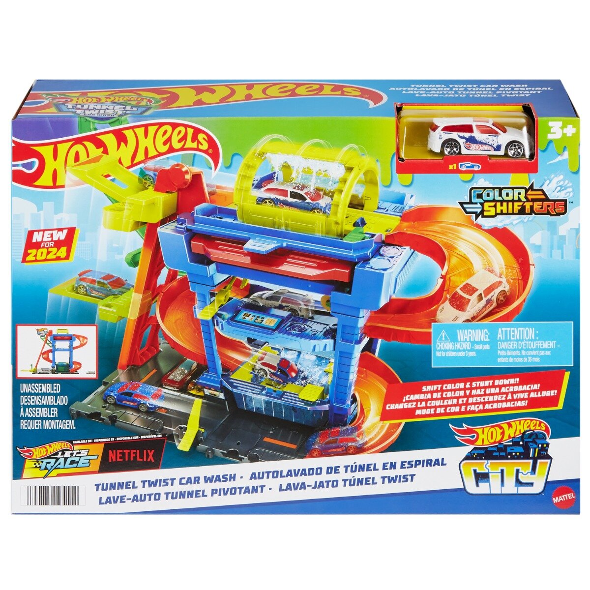 Hot Wheels Spalatorie auto cu circuit si tunel HTN80