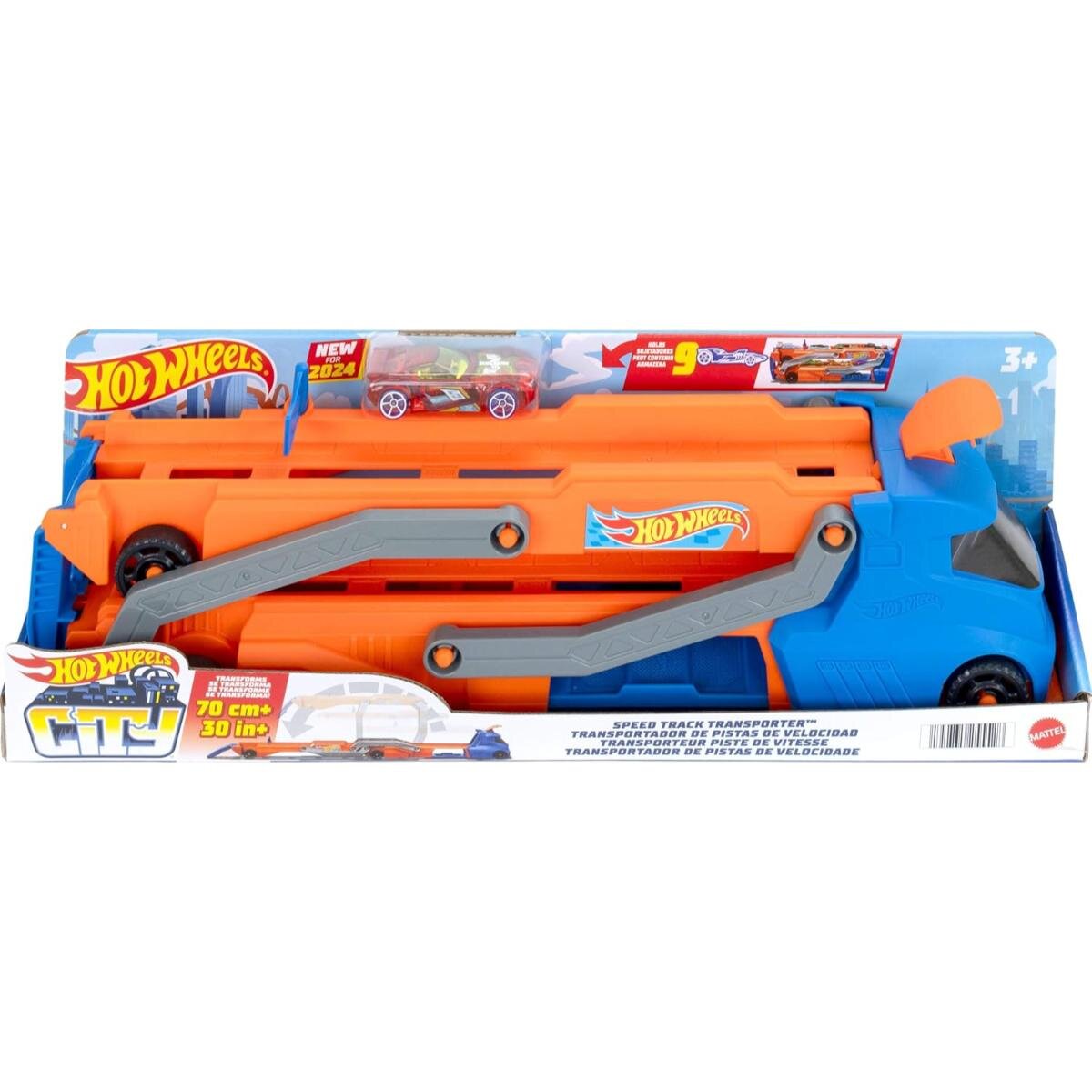 Hot Wheels Transportator cu piste si masina City Speed Truck HYT83