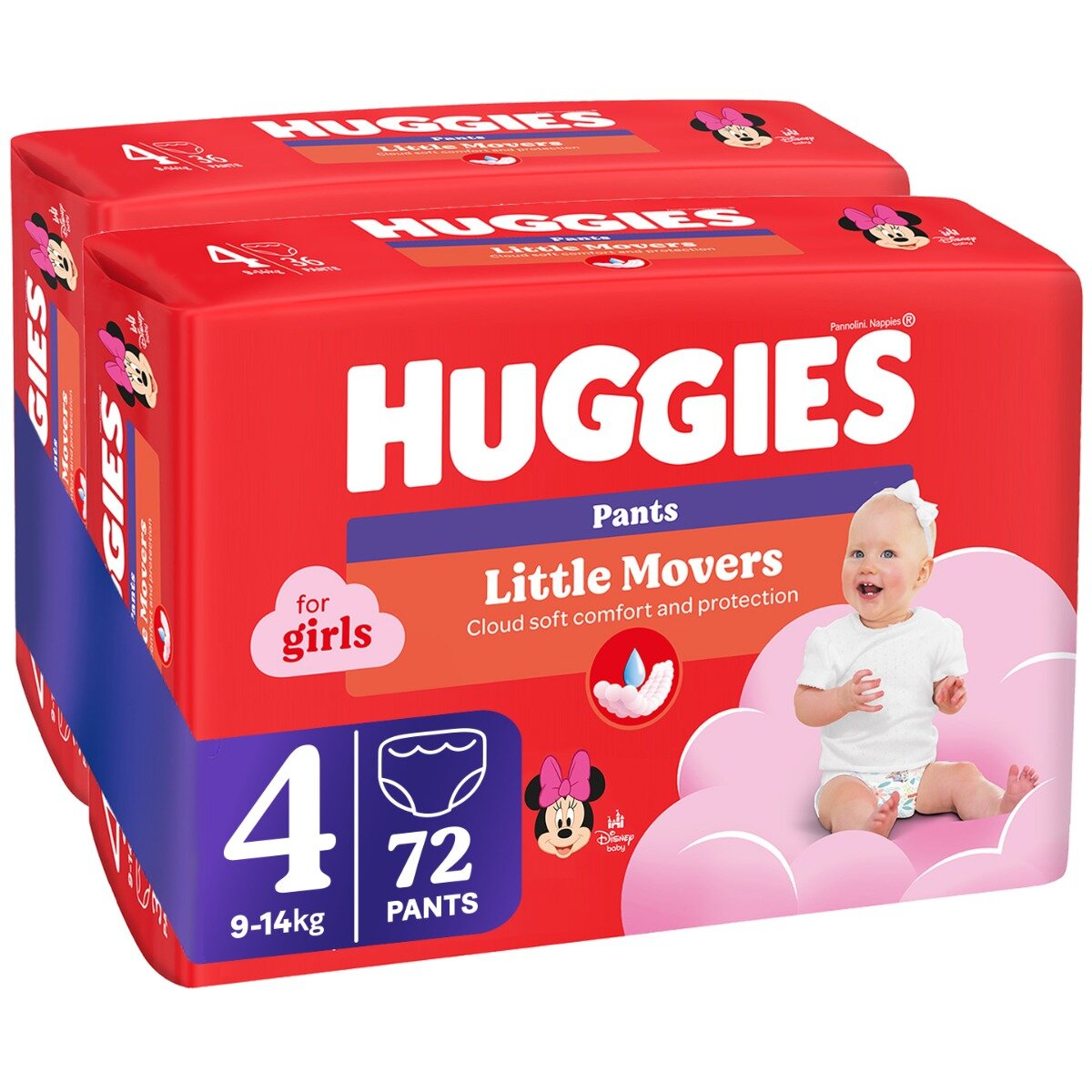 Huggies Scutece chilotel Pants Jumbo Nr 4 Girl 9-14 kg 72 buc