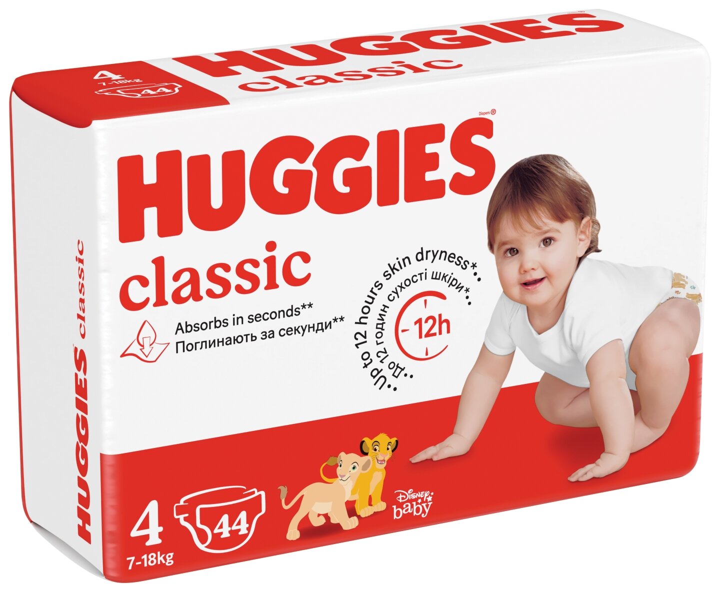 Huggies Scutece Classic Jumbo Nr 4 7-18 kg 44 buc