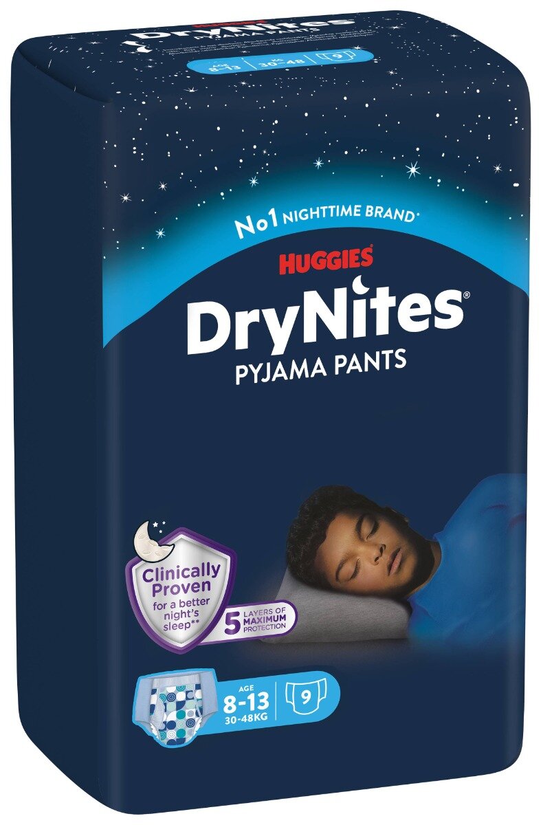 Huggies Scutece DryNites Conv 8-13 ani Boy 9 buc 30-48 kg