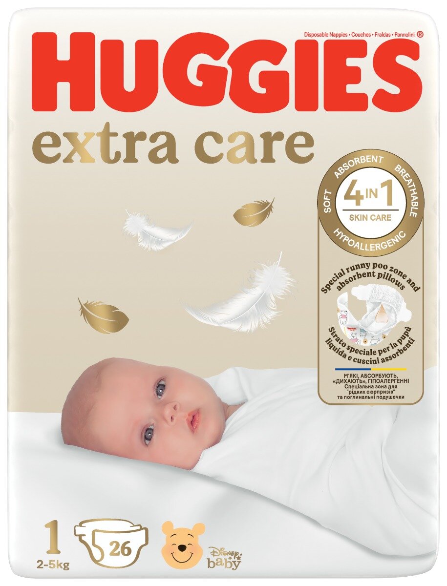 Huggies Scutece Extra Care Convi Nr 1 2-5 kg 26 buc