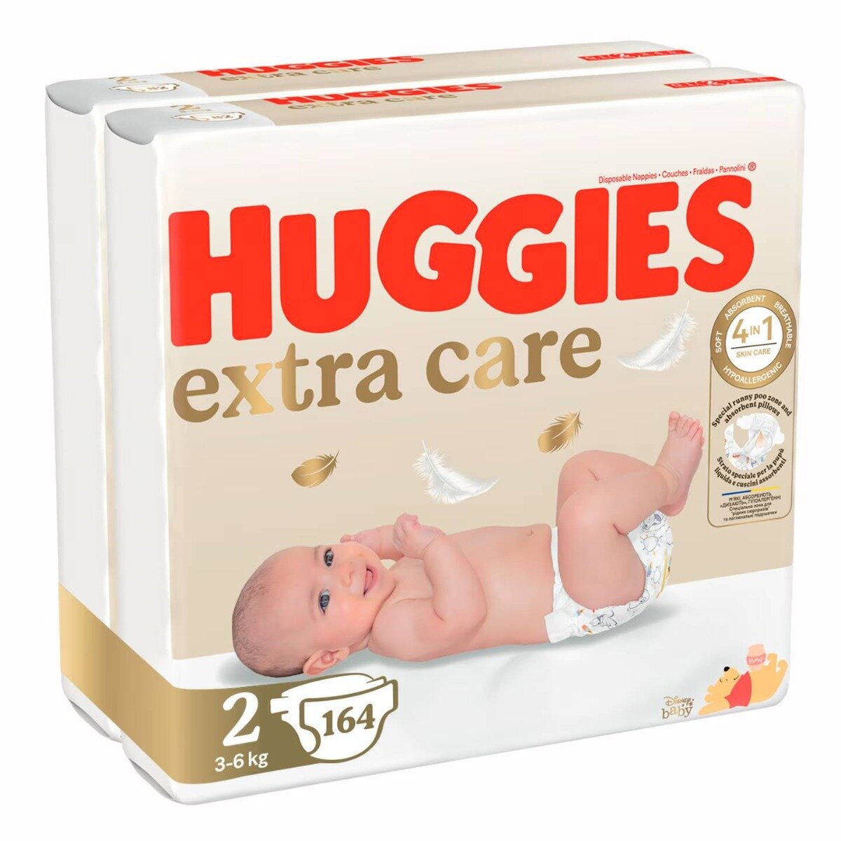 Huggies Scutece Extra Care Mega Nr 2 3-6 kg 164 buc