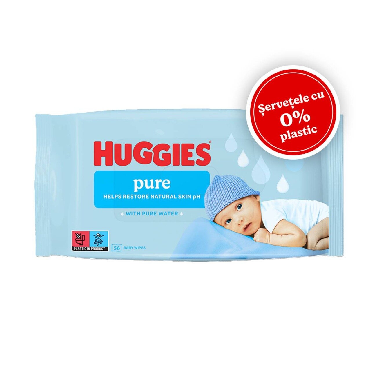 Huggies Servetele umede BW Pure zero plastic 48 buc