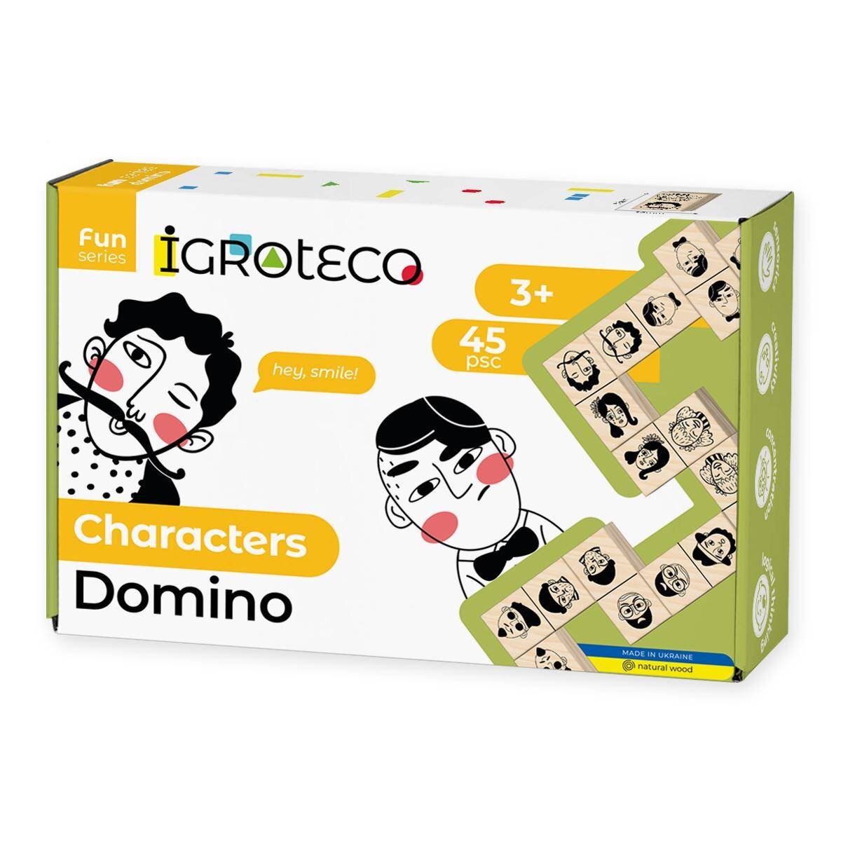 Igroteco Joc Domino din lemn Personaje 45 piese