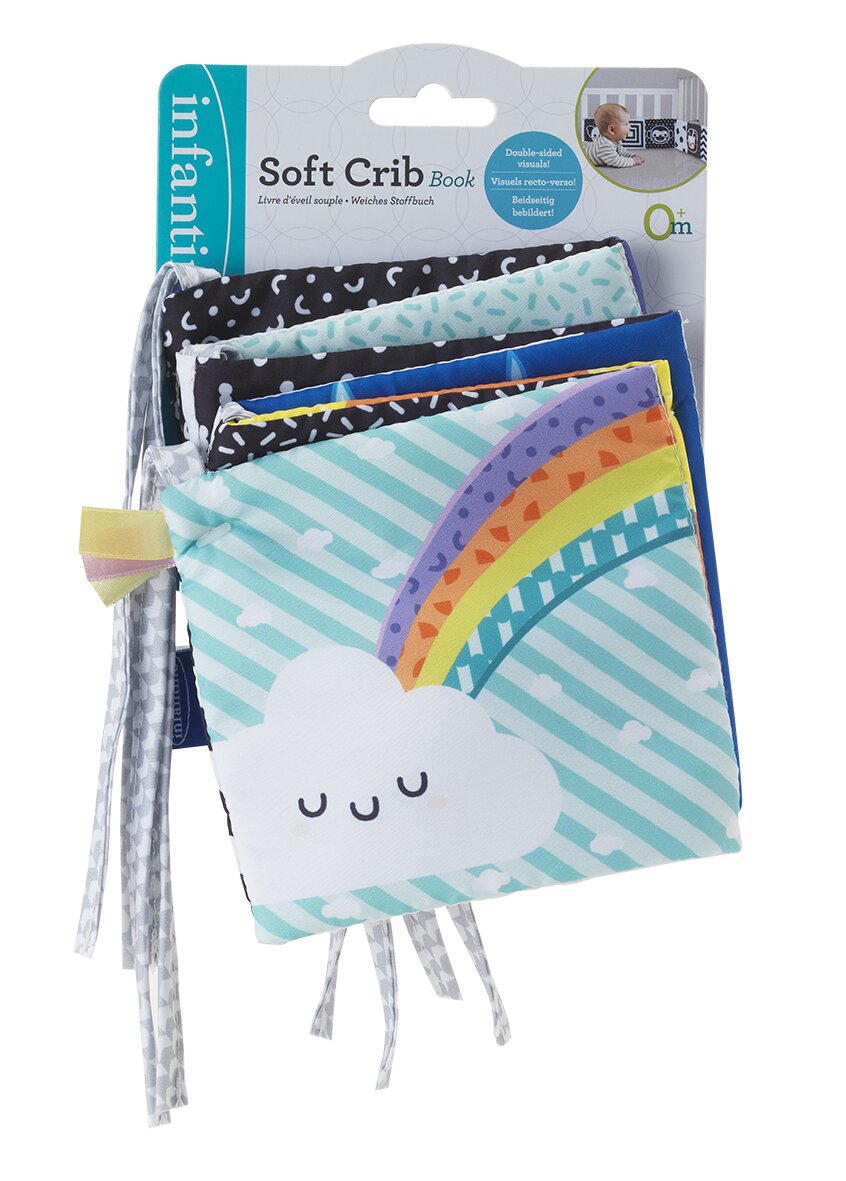 Infantino Carticica moale cu activitati pentru dentitie Soft Crib