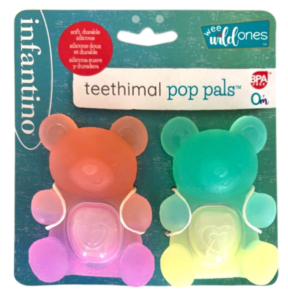 Infantino Set 2 jucarii pentru dentitie Pop Pals Bears