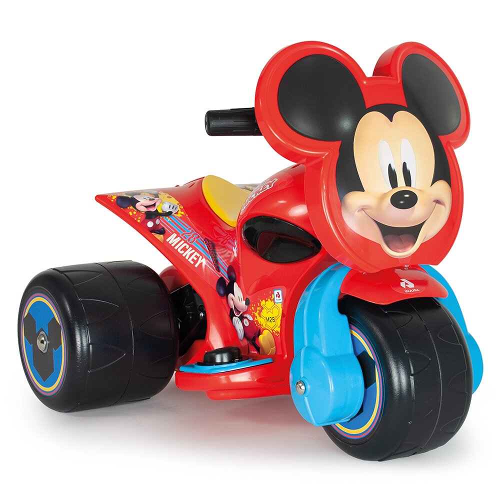 INJUSA Tricicleta electrica Disney Mickey Mouse 6V cu pedala de acceleratie Rosu