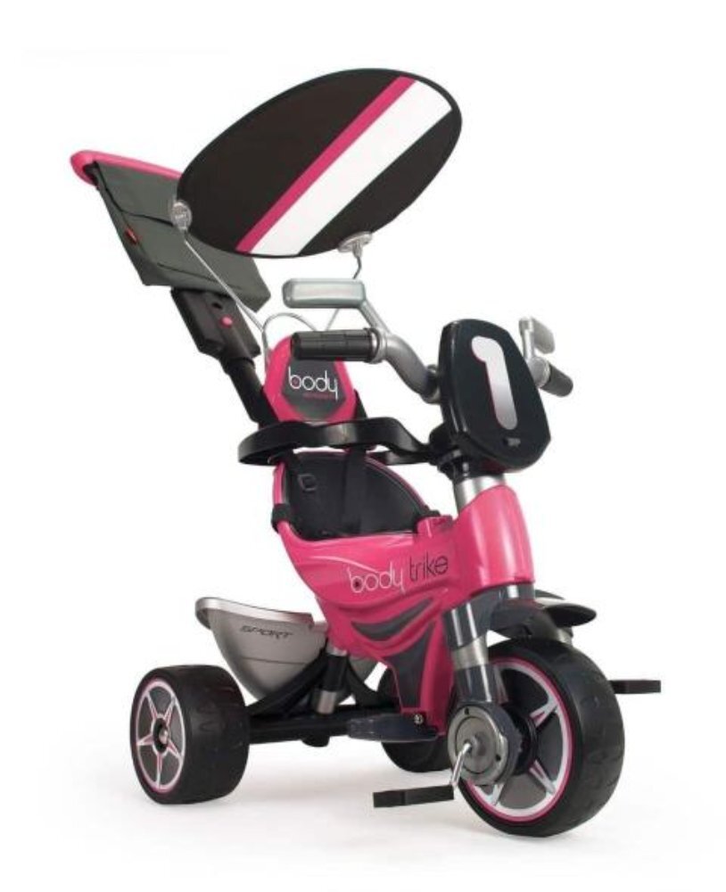 INJUSA Tricicleta evolutiva Body Pink cu maner parental include rucsac