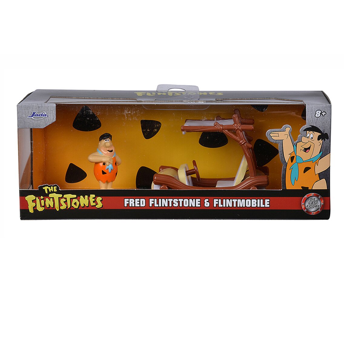 Jada Figurina metalica Fred Flintstone si Flintmobill 1:32