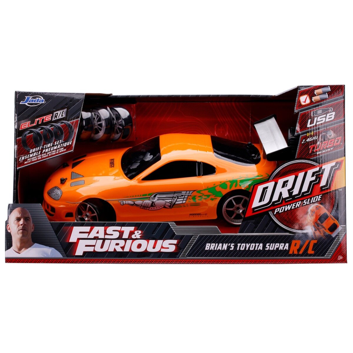 Jada Masina cu telecomanda Fast And Furious Brians Toyota Supra Drift Power Slide 1:10