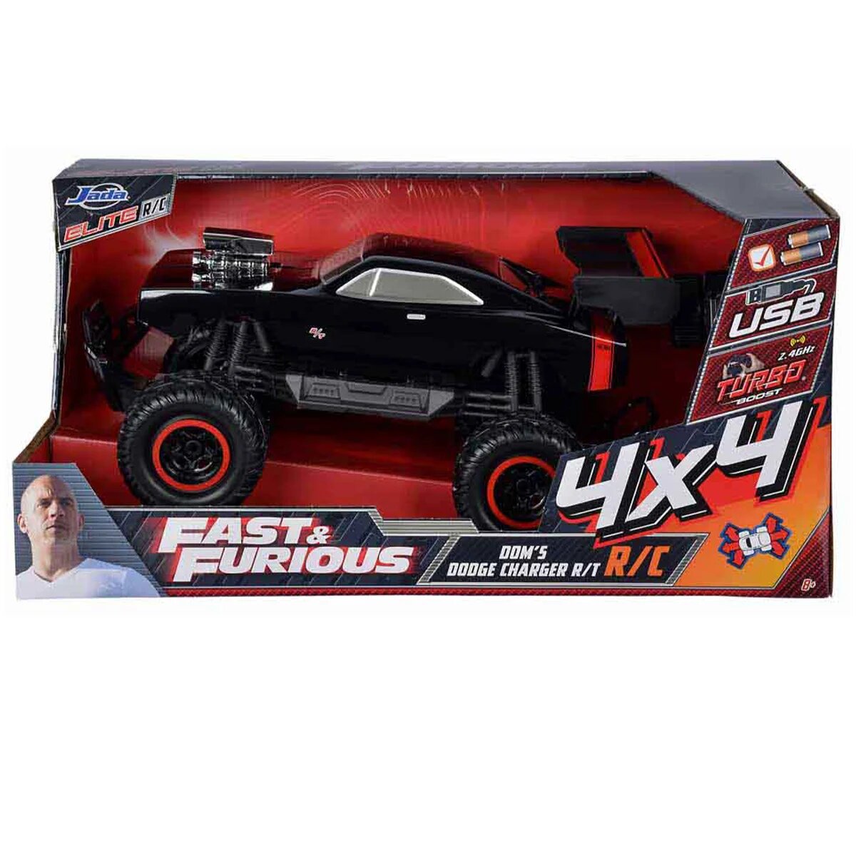 Jada Masina cu telecomanda Fast And Furious Doms Dodge Charger R/T 4X4 1:12