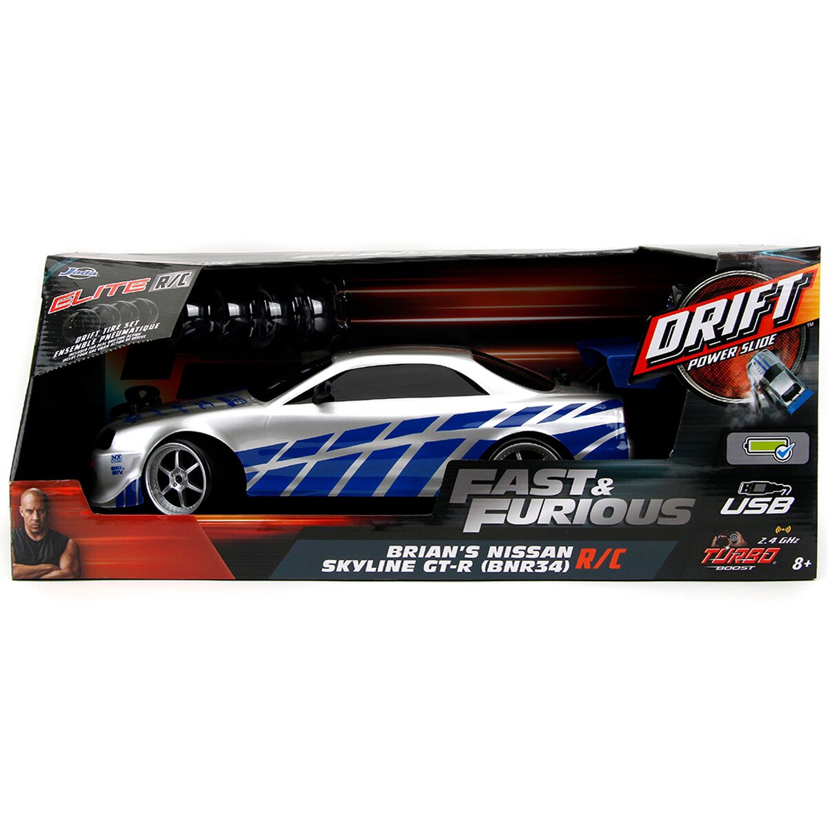 Jada Masina cu telecomanda Fast And Furious Nissan Skyline 1:10