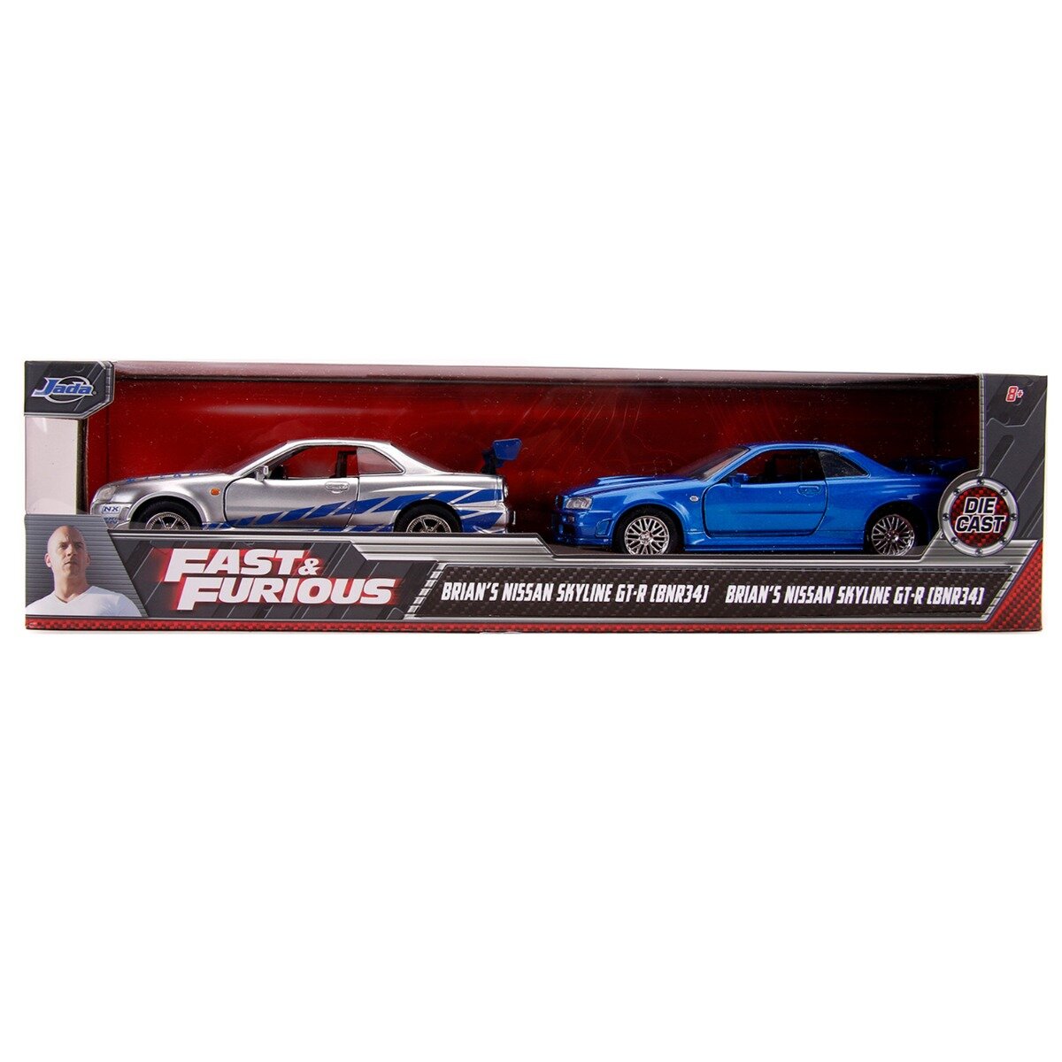 Jada Set 2 masini metalice Fast And Furious Nissan Skyline 1:32
