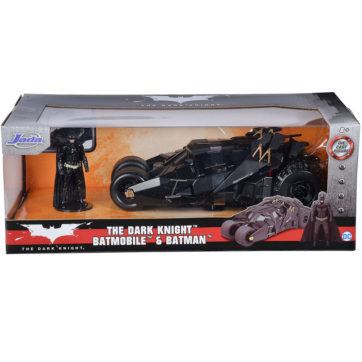 Jada Set masina si figurina din metal Batman si Batmobile The Dark Knight 1:24