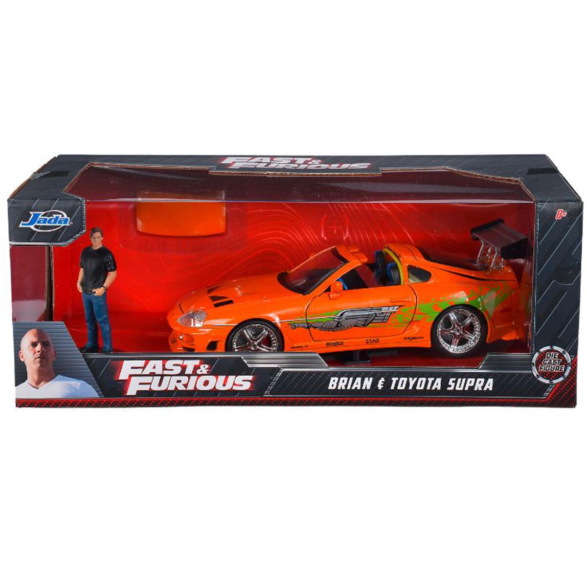 Jada Set masina si figurina Fast And Furious 1995 Toyota Supra 1:24