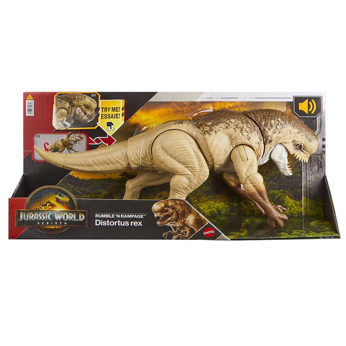 Jurassic World Figurina articulata Rebirth Rumble N Rampage Distorsus Rex JGB58