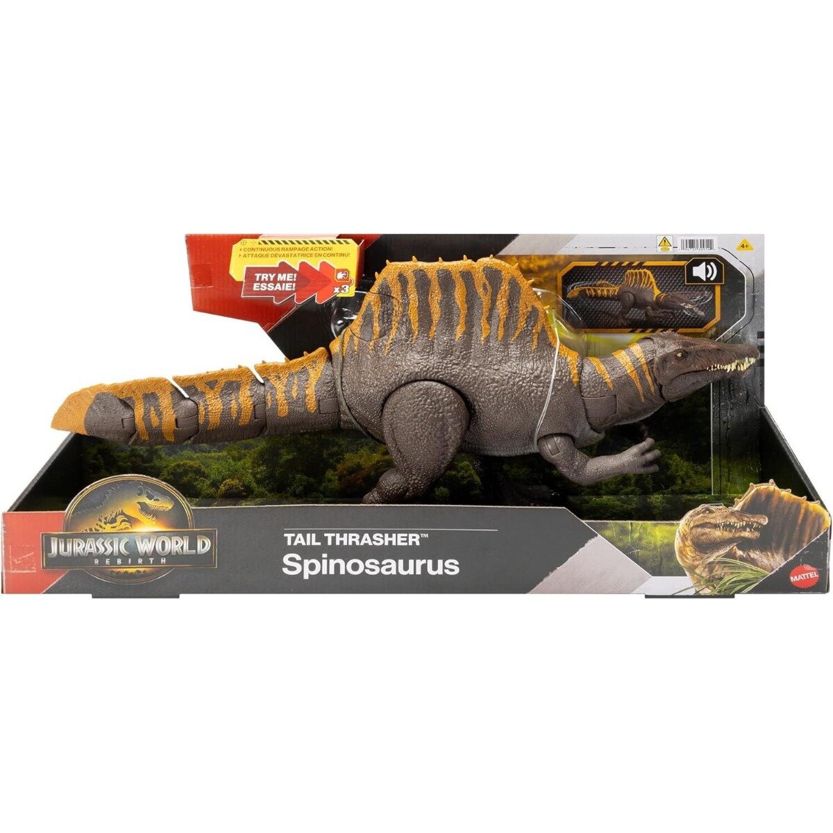 Jurassic World Figurina articulata Rebirth Tail Thrashers Spinosaurus JGB56