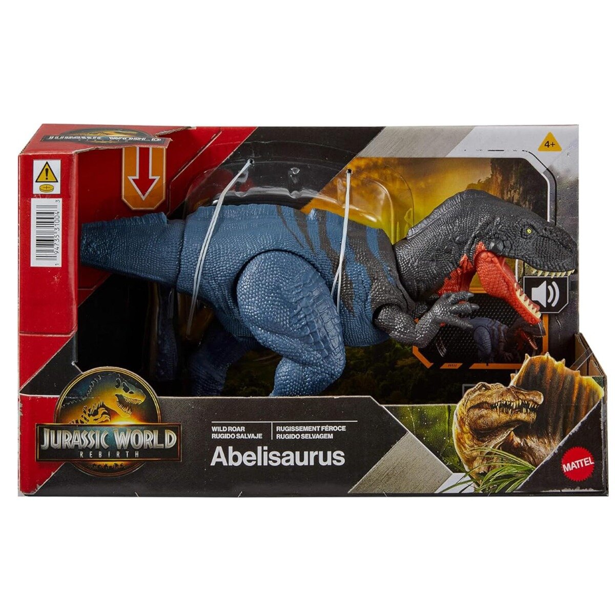 Jurassic World Figurina articulata Rebirth Wild Roar Abelisaurus JGB91