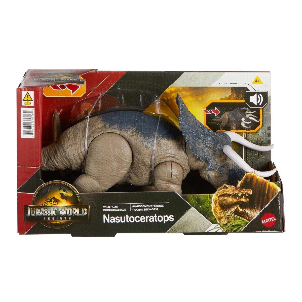 Jurassic World Figurina articulata Rebirth Wild Roar Nasutoceratops JGC81