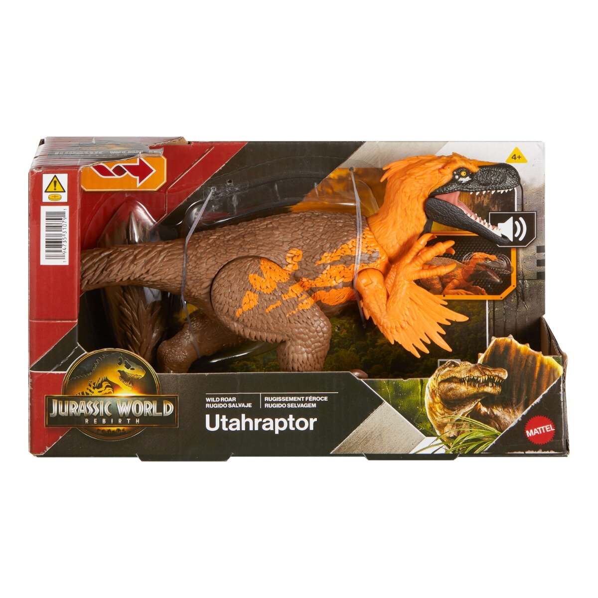Jurassic World Figurina articulata Rebirth Wild Roar Utahraptor JGC80