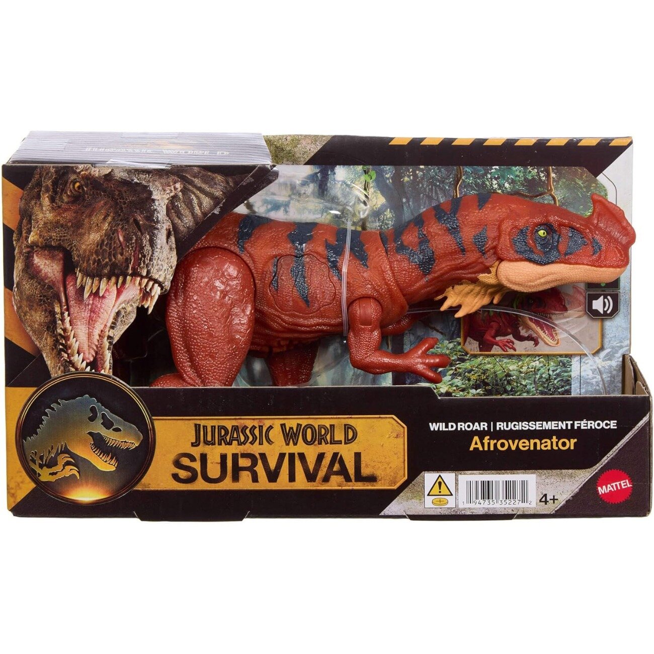 Jurassic World Figurina articulata Survival Wild Roar Afrovenator JKL76