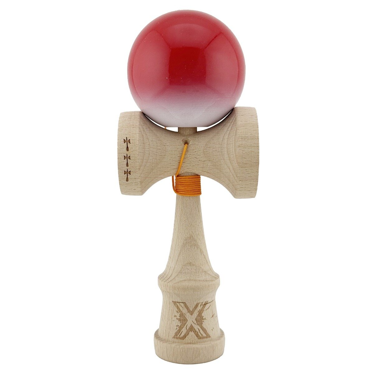 Kendama X Jucarie de indemanare din lemn Flippy Big Cups V2 Super Sticky Gradient Rosu Alb