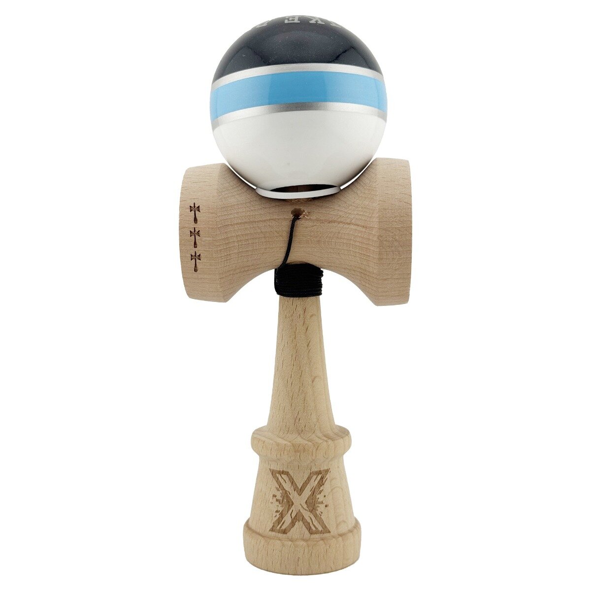 Kendama X Jucarie de indemanare din lemn Flippy Royal Spike King Size V3 Super Sticky 18 cm Bleu