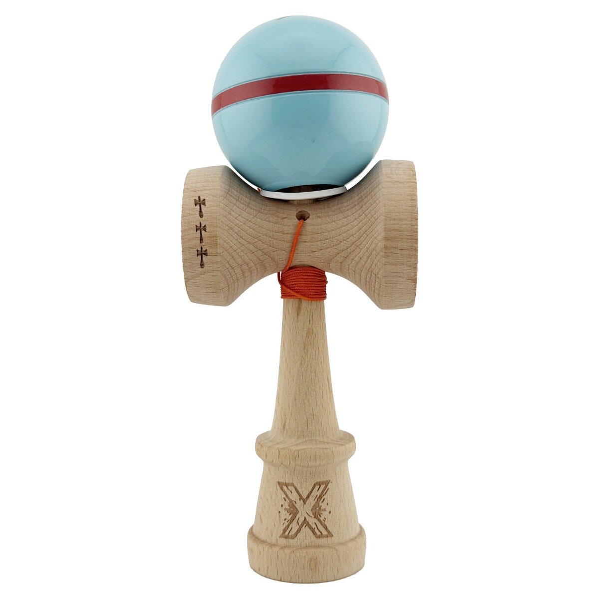 Kendama X Jucarie de indemanare din lemn Flippy Silken King Size V3 Super Sticky 18 cm Albastru
