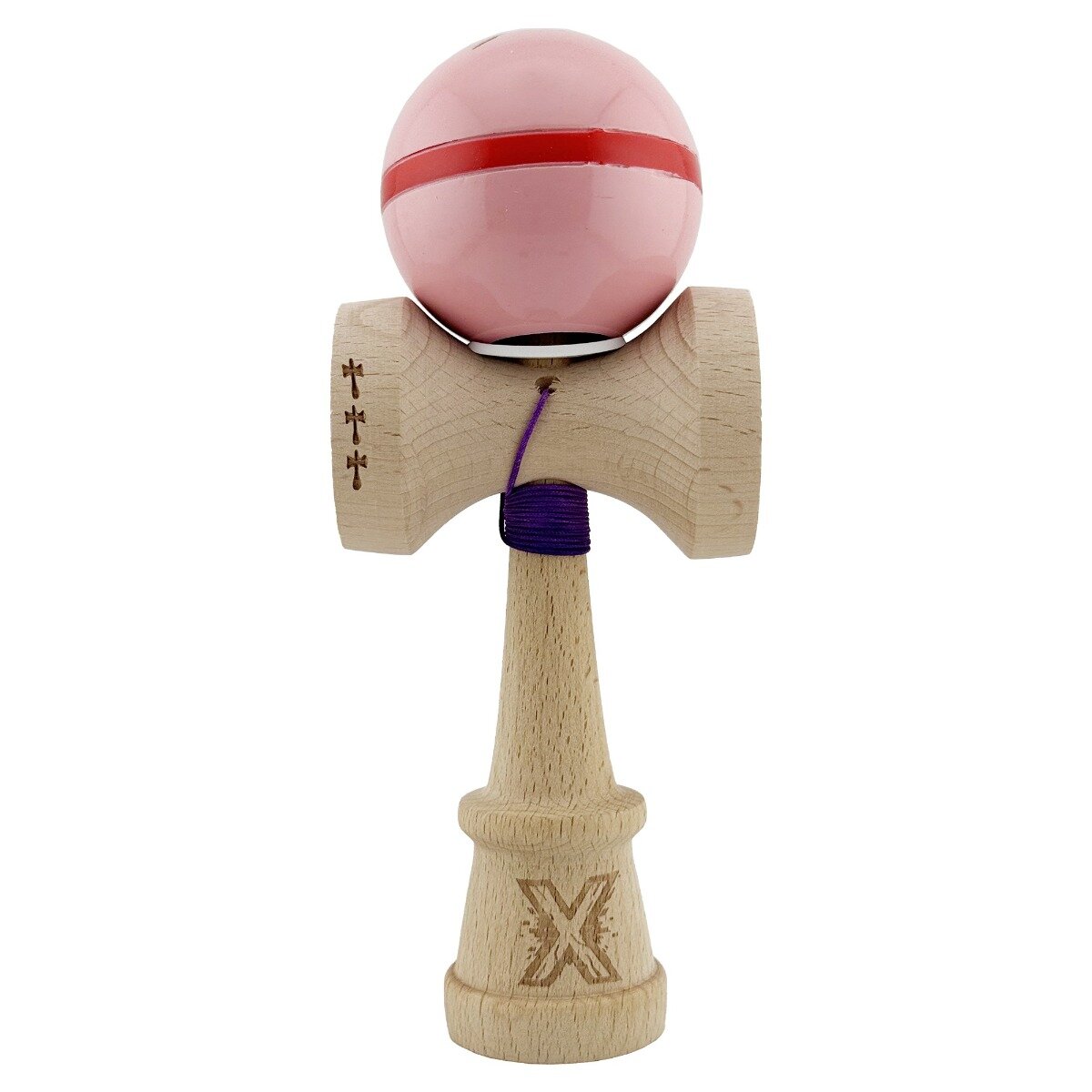 Kendama X Jucarie de indemanare din lemn Flippy Silken King Size V3 Super Sticky 18 cm Roz