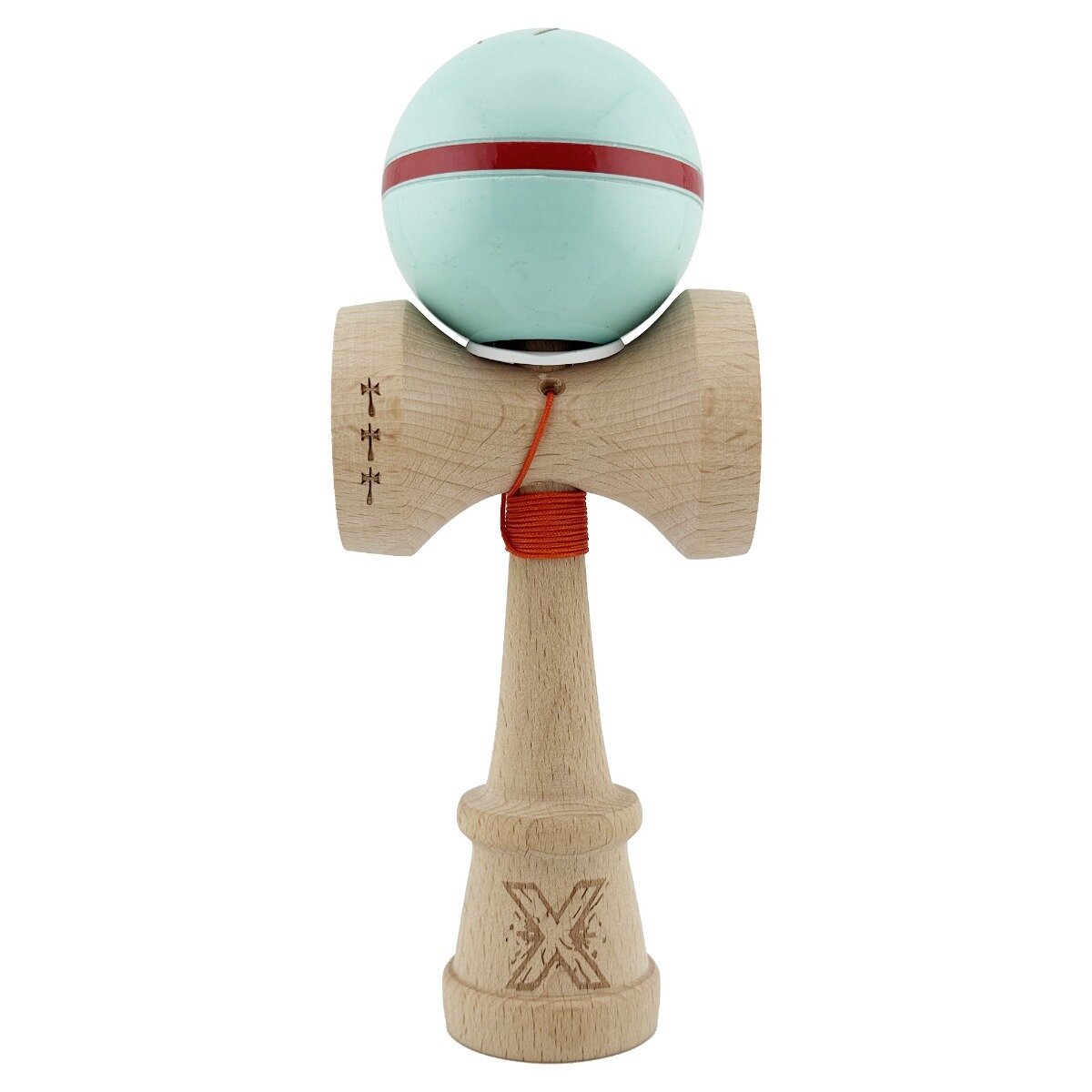 Kendama X Jucarie de indemanare din lemn Flippy Silken King Size V3 Super Sticky 18 cm Verde Mint