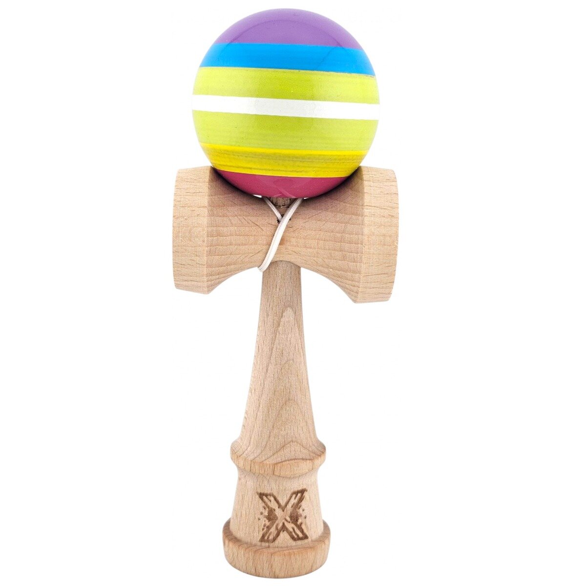Kendama X Jucarie de indemanare din lemn Super Sticky 18 cm Multicolor