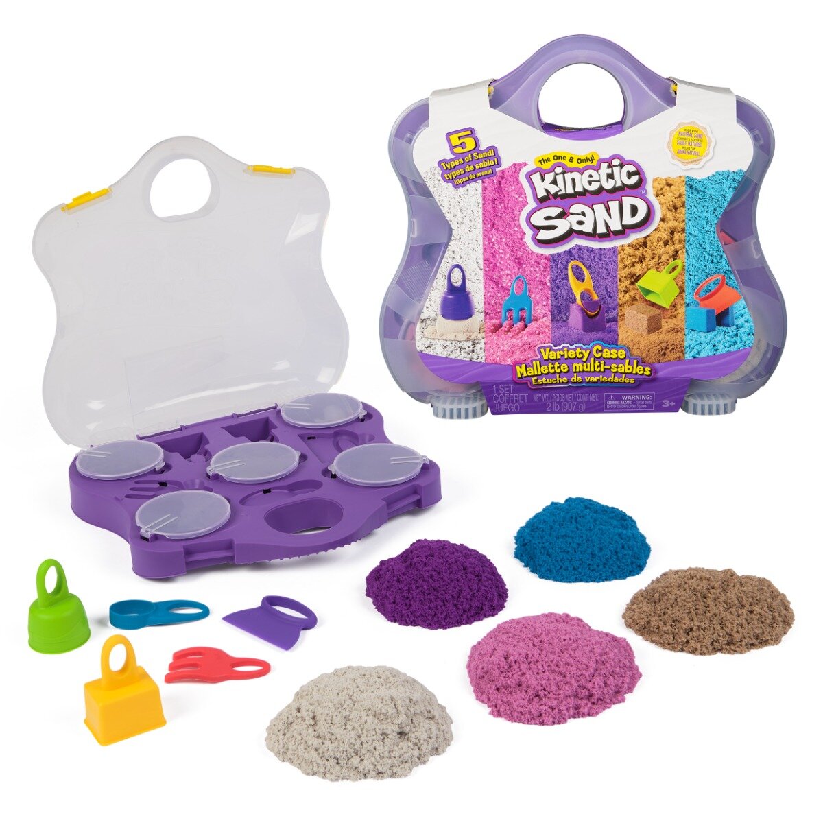 Kinetic Sand Set de joaca cu nisip si accesorii Sensory Case 6069784