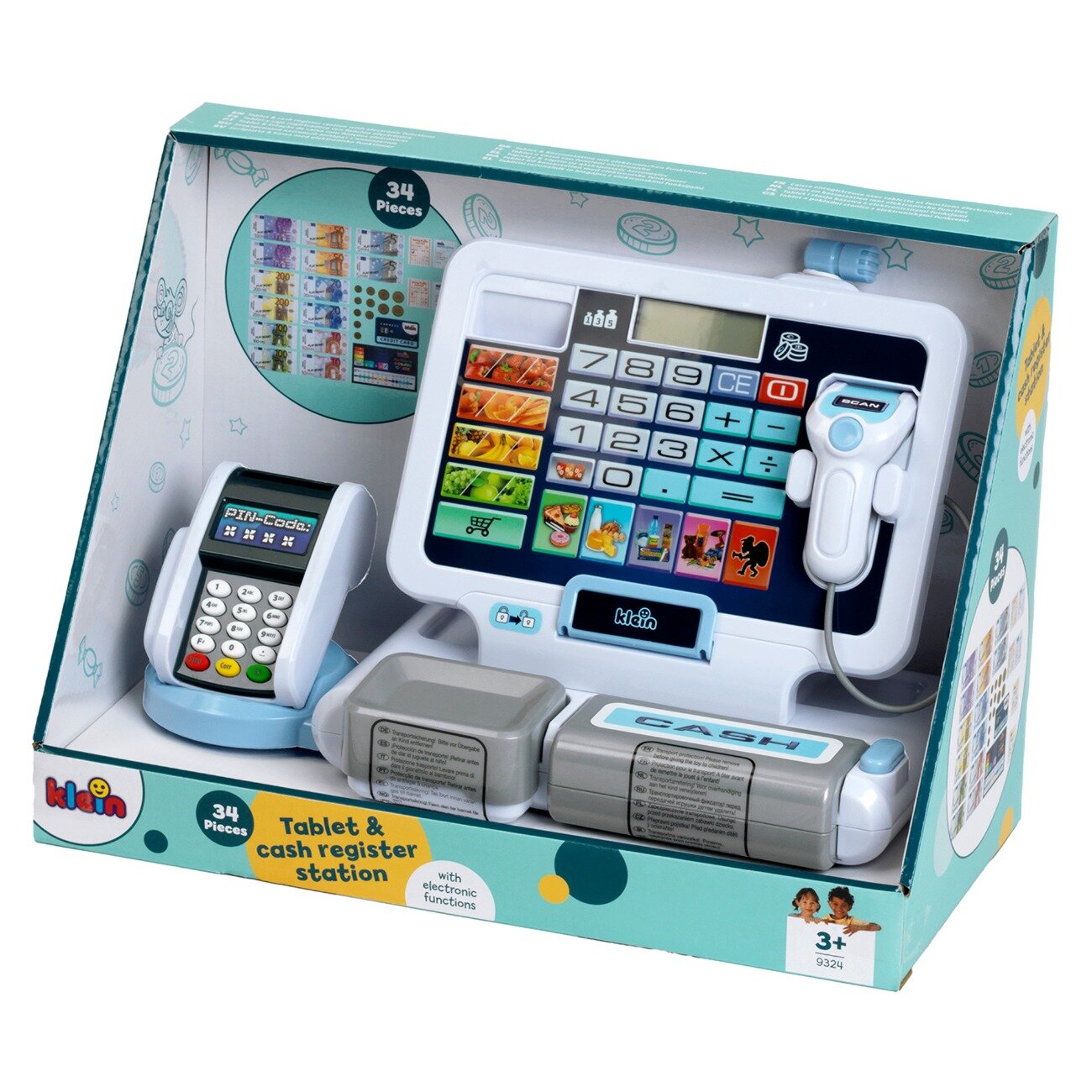 KLEIN Casa de marcat cu card reader si bancnote 34 piese