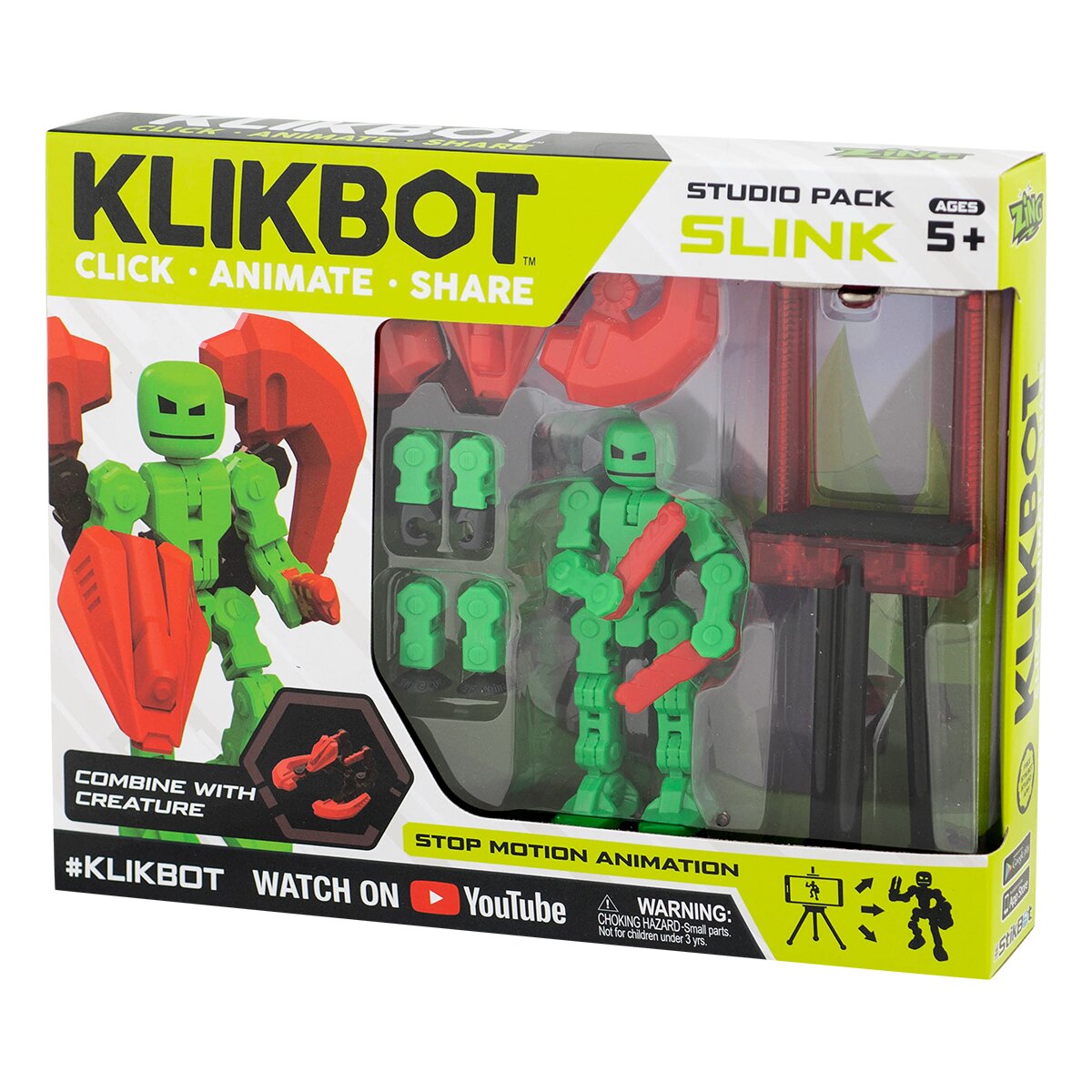 Klikbot Set Figurina Robot articulat transformabil Studio Pack Green
