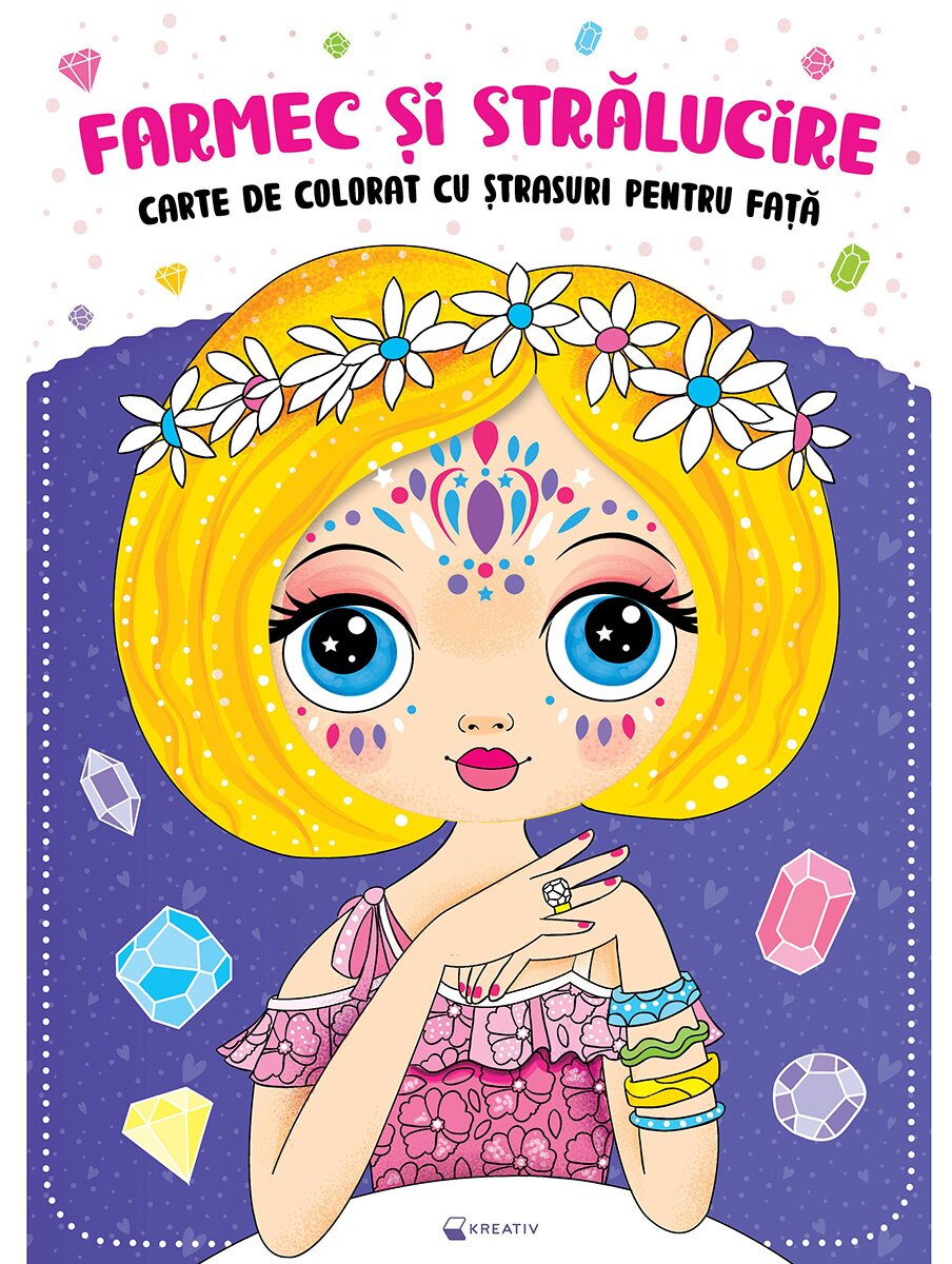 Kreativ Farmec si stralucire Carte de colorat cu strasuri pentru fata