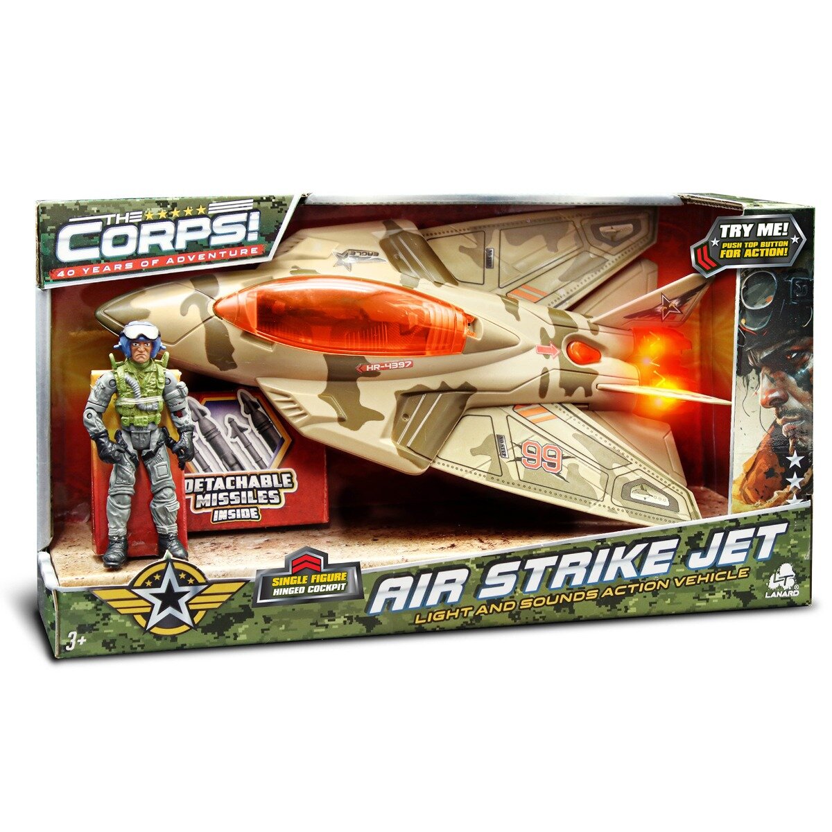 Lanard Toys Avion militar de lupta cu figurina The Corps Universe