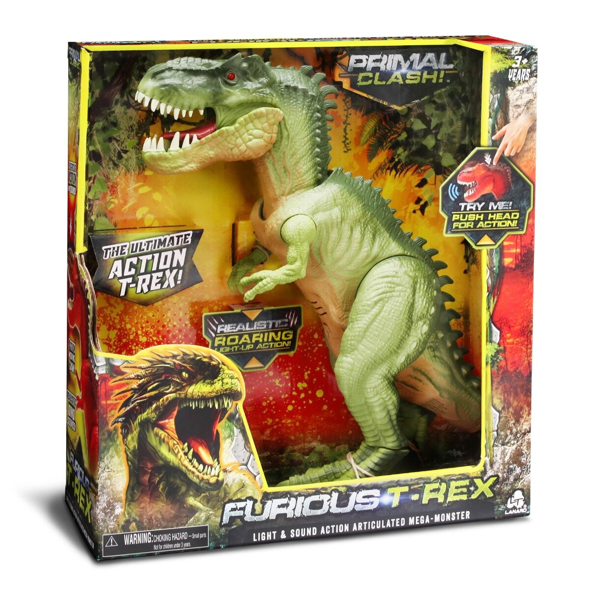 Lanard Toys Figurina interactiva Dinozaur Jurassic Clash Verde