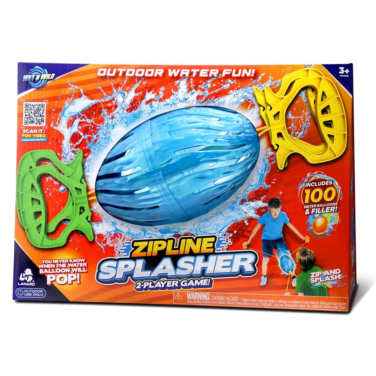 Lanard Toys Jucarie pentru apa cu 100 de baloane Zipline Splasher