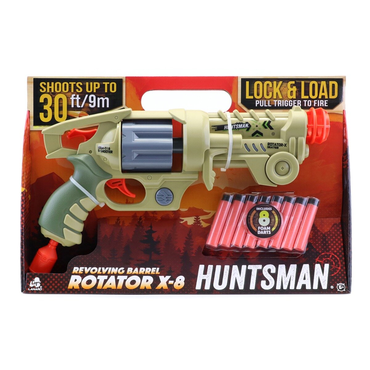 Lanard Toys Pistol Rotator X-8 cu 8 gloante din burete Huntsman