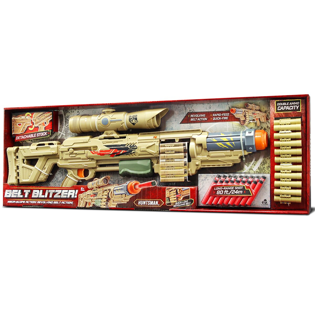 Lanard Toys Pusca cu luneta si 18 sageti din burete Huntsman